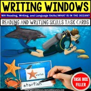 WH Writing Prompts | Writing OCEAN Vocabulary Task Box Filler Activities | Autism Task Box